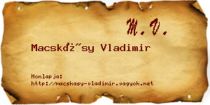 Macskásy Vladimir névjegykártya